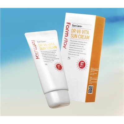 (Китай) Витаминизированный солнцезащитный крем FarmStay DR-V8 Vita Sun Cream SPF 50/PA+++ 70гр