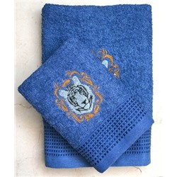 Махровое полотенце "Ричард"-синий 50*100 см. хлопок 100%