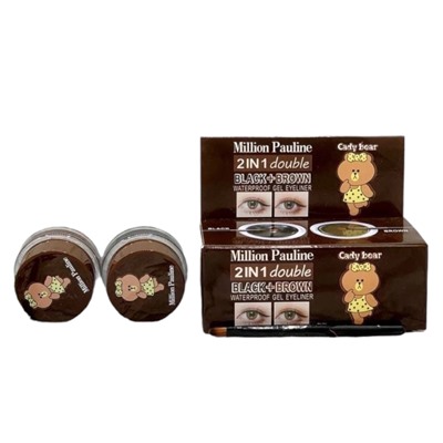 Набор гелиевых подводок для глаз Million Pauline Cady Bear 2 in 1 Black + Brown