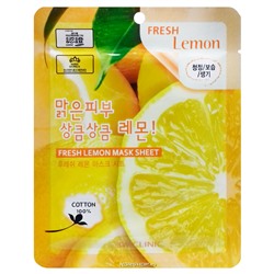 Освежающая тканевая маска для лица с экстрактом лимона Fresh 3W Clinic, Корея Акция